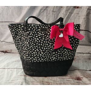 Betsey Johnson Be Mine 2 Tone Quilted Heart Tote NWT